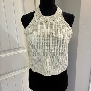 Chic Knit Halter Top in Cream